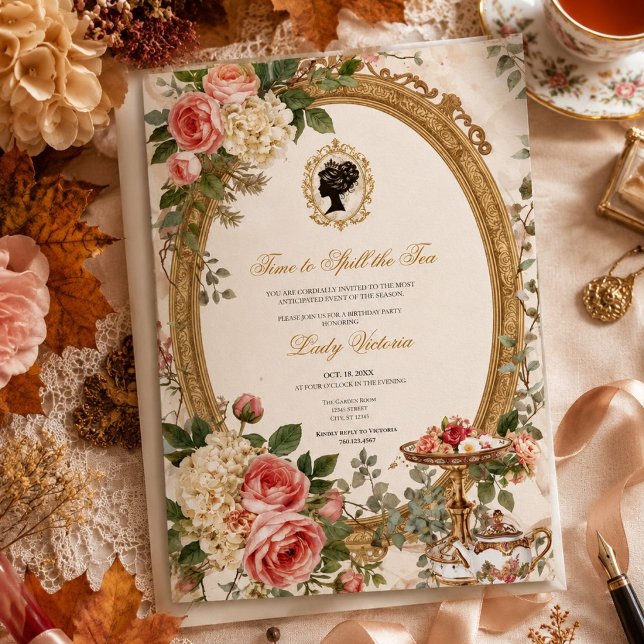 Fall Time to Spill the Tea Bridal Shower Invitation (Creator Uploaded)