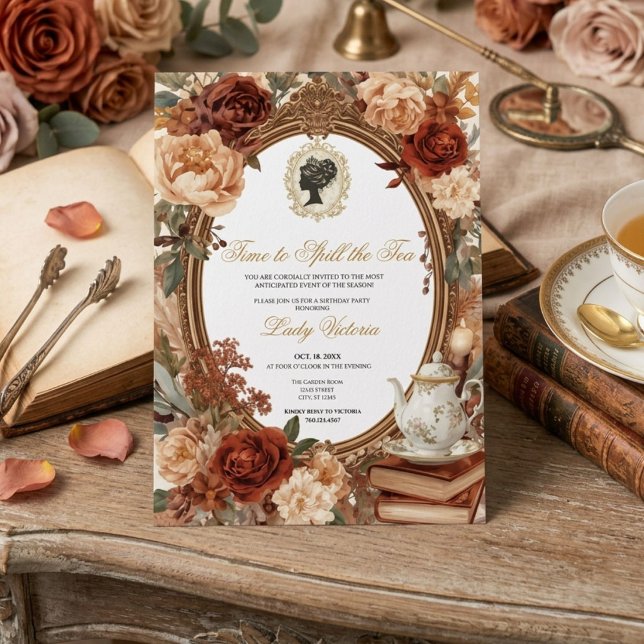 Fall Time to Spill the Tea Bridal Shower Invitation (Creator Uploaded)