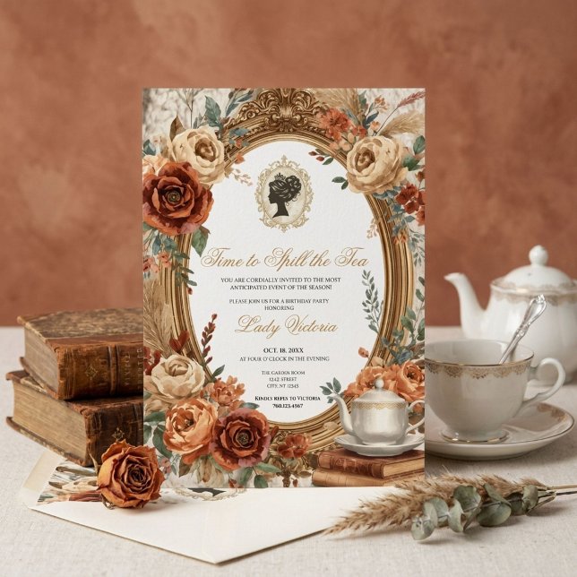 Fall Time to Spill the Tea Bridal Shower Invitation (Creator Uploaded)