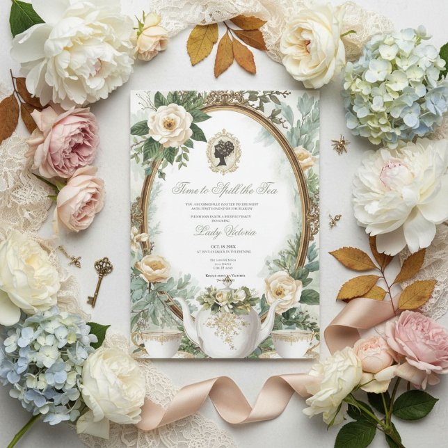 Fall Time to Spill the Tea Bridal Shower Invitation (Creator Uploaded)