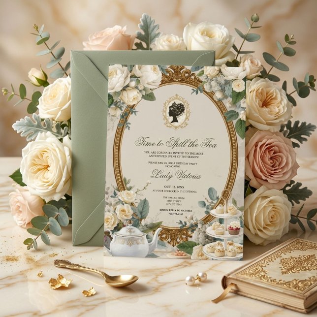 Fall Time to Spill the Tea Bridal Shower Invitation (Creator Uploaded)