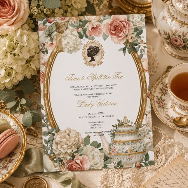 Fall Time to Spill the Tea Bridal Shower Invitation (Creator Uploaded)