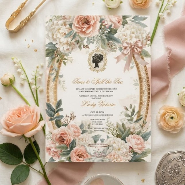 Fall Time to Spill the Tea Bridal Shower Invitation (Creator Uploaded)