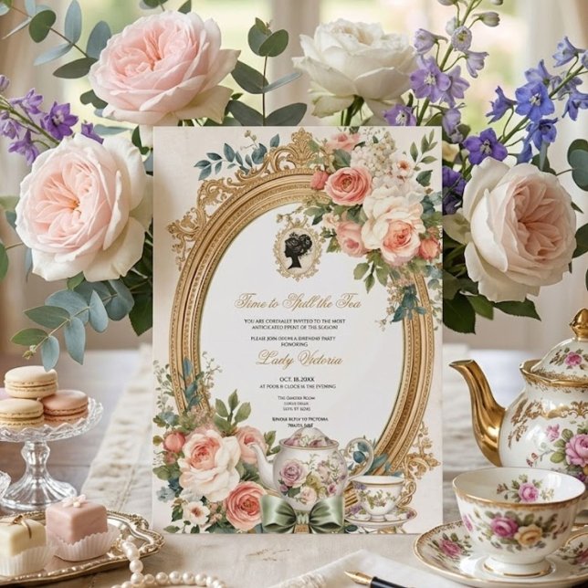 Fall Time to Spill the Tea Bridal Shower Invitation (Creator Uploaded)