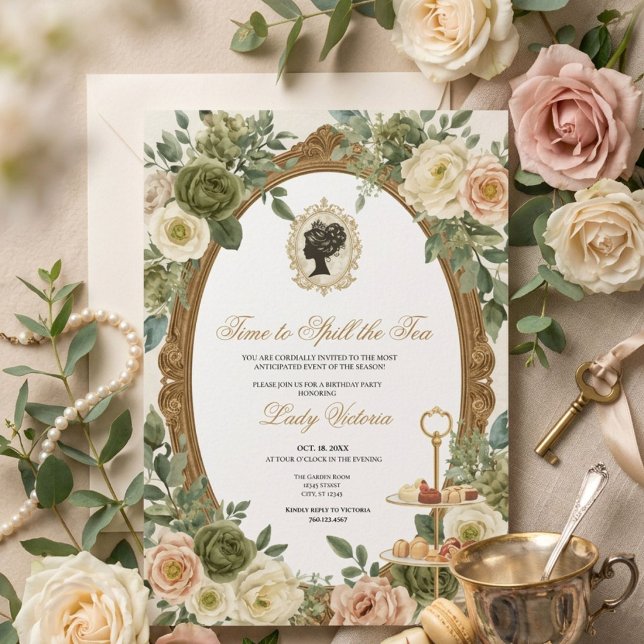 Fall Time to Spill the Tea Bridal Shower Invitation (Creator Uploaded)
