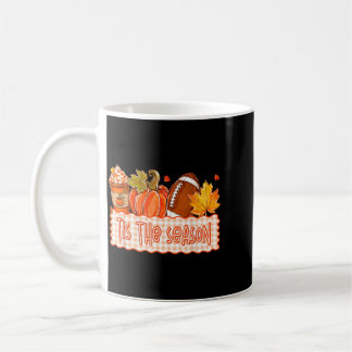 Fall Tis The Season Football Pumpkin Coffee Leaves Mug