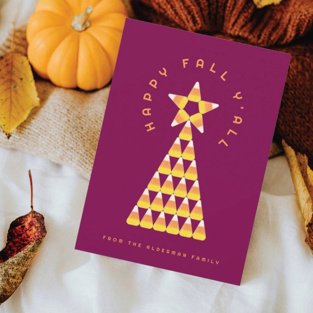Fall to Christmas Greeting Card – Candy Corn Tree (Creator Uploaded)