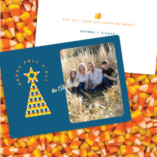 Fall to Christmas Photo Card – Candy Corn Tree