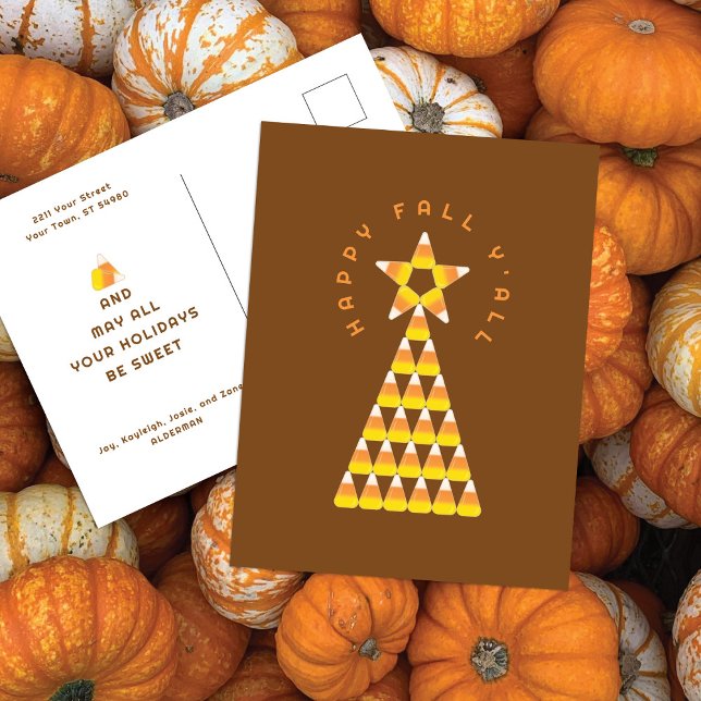 Fall to Christmas Postcard Brown – Candy Corn Tree (Creator Uploaded)