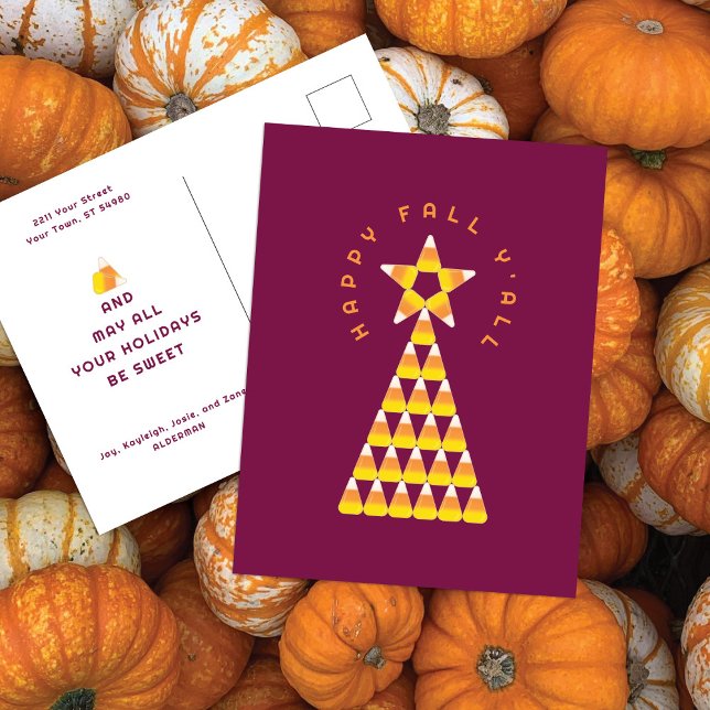 Fall to Christmas Postcard Wine – Candy Corn Tree (Creator Uploaded)