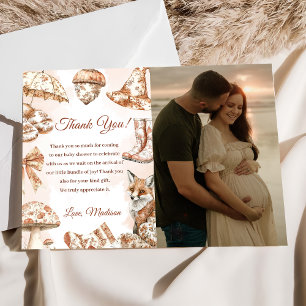 Fall Toile De Jouy Woodland Thank You Card Photo 