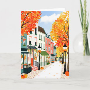 Fall Town Autumn Card