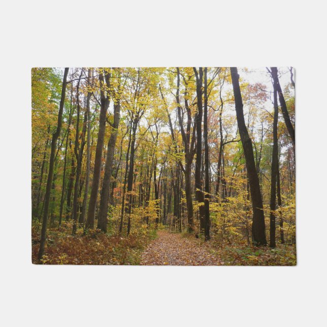 Fall Trail and Golden Leaves at Laurel Hill Park Doormat (Front)