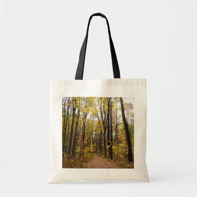 Fall Trail and Golden Leaves at Laurel Hill Park Tote Bag (Front)