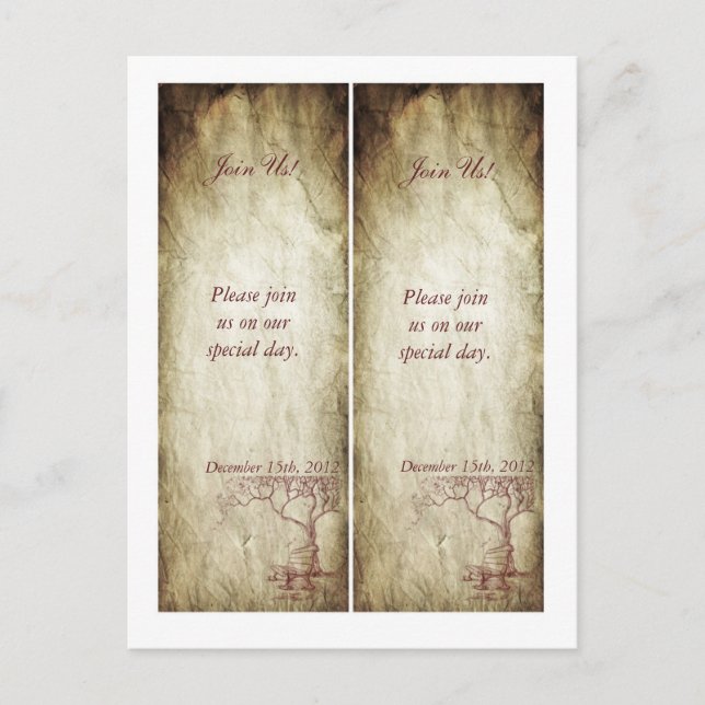 Fall Tree Bookmarks Save the Date Announcement Postcard (Front)