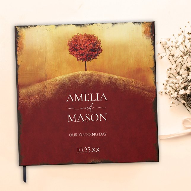 Fall Tree Elegant Wedding Guestbook (Fall Wedding Guestbook)
