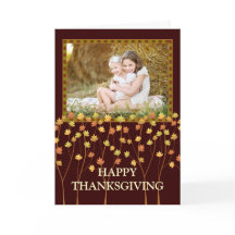 Fall Tree Happy Thanksgiving Photo Greeting Card