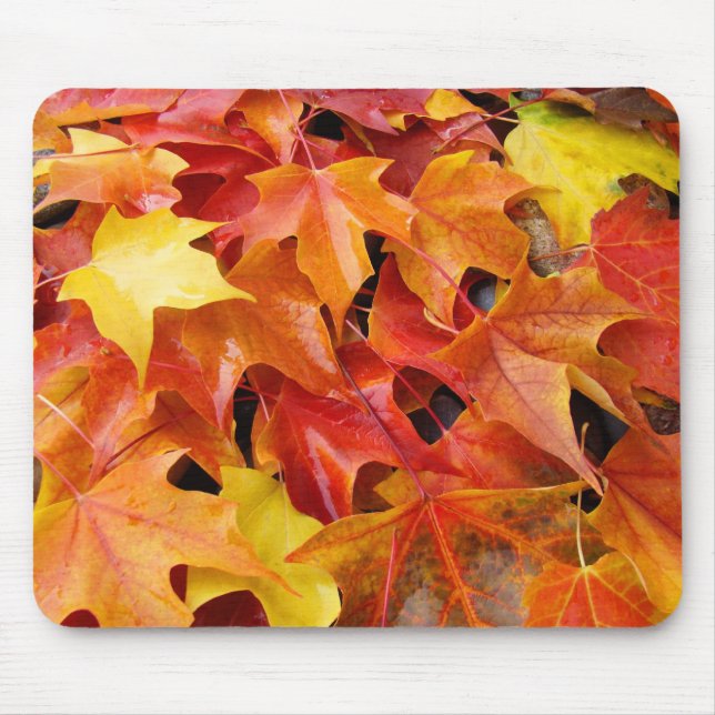 Fall Tree Leaves mousepad Orange Yellow Red (Front)