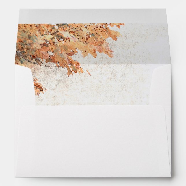 Fall Tree Leaves Rustic Country Wedding Envelopes (Back (Bottom))