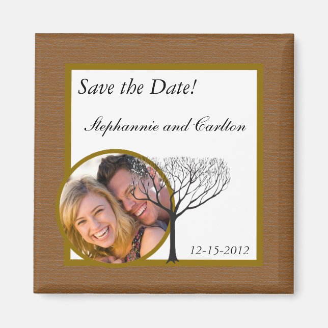 Fall Tree Wedding Announcement Magnet (Front)