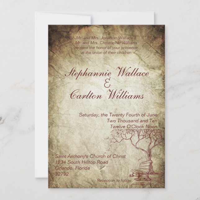 Fall Tree Wedding Invitation (Front)