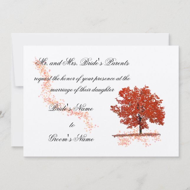 Fall tree Wedding Invitation (Front)