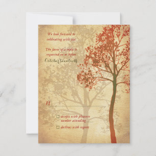 Fall Tree Wedding Reply Card