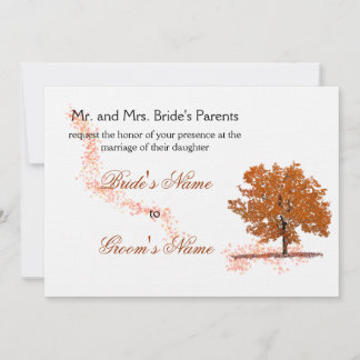 Fall tree Wedding-rust Invitation