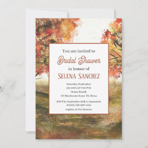 Fall Tree Woodland Autumn Bridal Shower Invitation