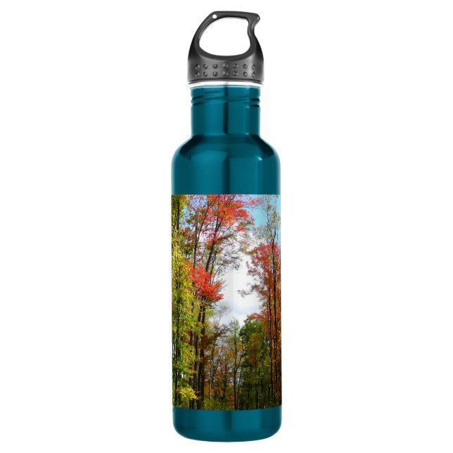 Fall Trees and Blue Sky Autumn Nature Photography 710 Ml Water Bottle (Front)