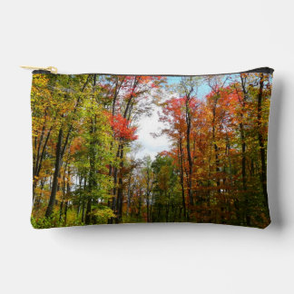 Fall Trees and Blue Sky Autumn Nature Photography Accessory Pouch