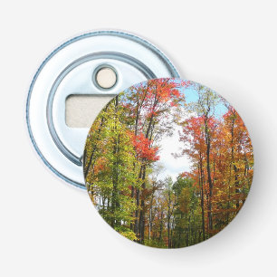 Fall Trees and Blue Sky Autumn Nature Photography Bottle Opener
