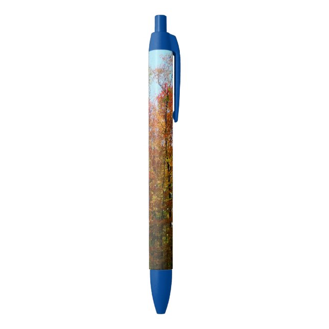 Fall Trees and Blue Sky Autumn Nature Photography Ink Pen (Bottom (Vertical))