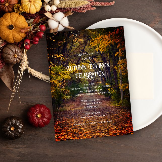 Fall Trees Autumn Equinox Celebration Invitation (Creator Uploaded)
