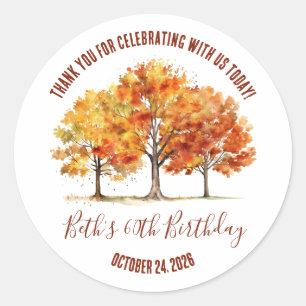 Fall Trees, Autumn, Oak, Maple, Trees Party Favour Classic Round Sticker