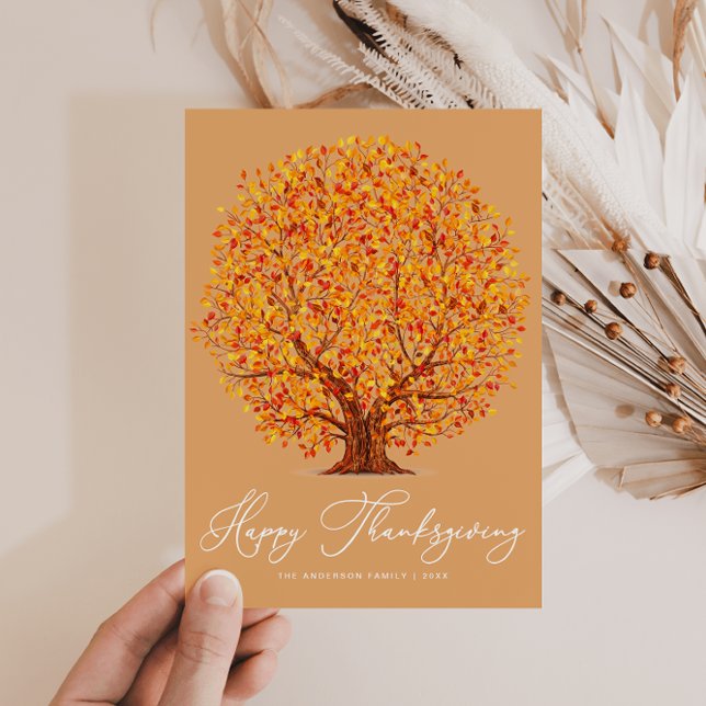 fall trees happy thanksgiving holiday card (Creator Uploaded)