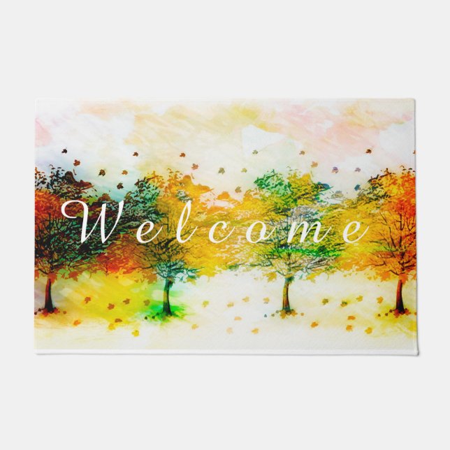Fall trees Welcome Doormat (Front)