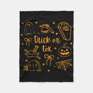 Fall Trick Or Tox Botox Halloween Aesthetic Nurse Fleece Blanket