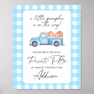 Fall truck - Help the Busy Parents-to-Be Addressee Poster