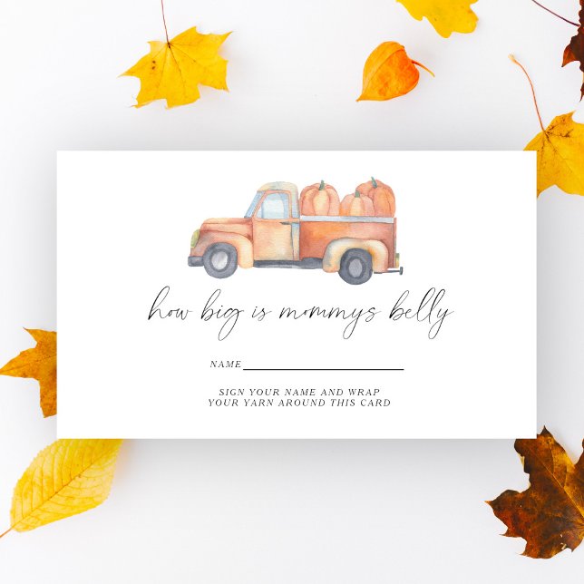 Fall truck - how big is mummy's belly  enclosure card (Creator Uploaded)