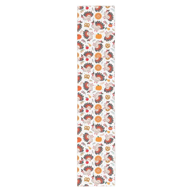 Fall Turkey Decor Short Table Runner (Front)