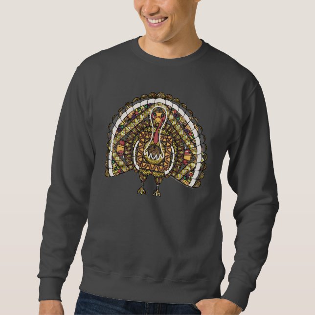 Fall Turkey Men's Dark Shirt (Front)