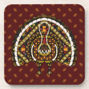 Fall Turkey Square Coaster