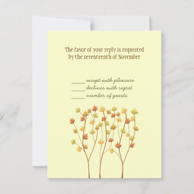 Fall Twig Tree - Response Card with Envelope (Front)