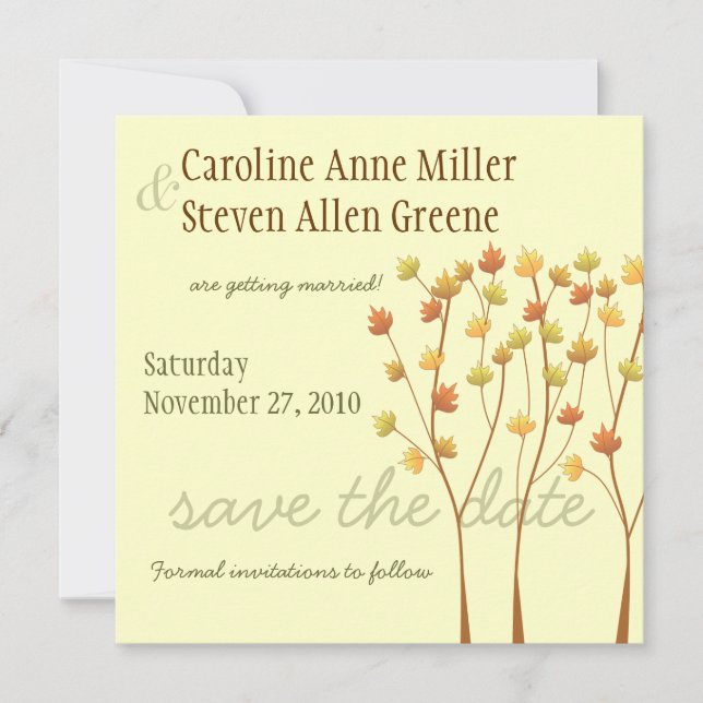 Fall Twig Tree - Save the Date (Front)