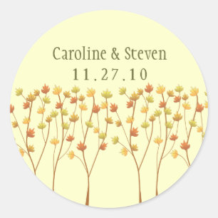 Fall Twig Tree - Wedding Classic Round Sticker