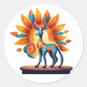 Fall Unique Alebrije Classic Round Sticker