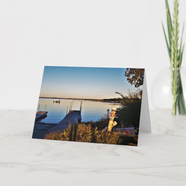 "Fall Upon Green Lake" Birthday Card (Front)