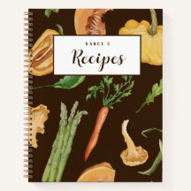 Fall Vegetables Custom Recipe Journal - Brown