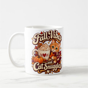 Fall Vibes and Cat Snuggles Cosy Autumn Cat Mug